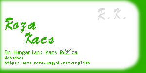 roza kacs business card